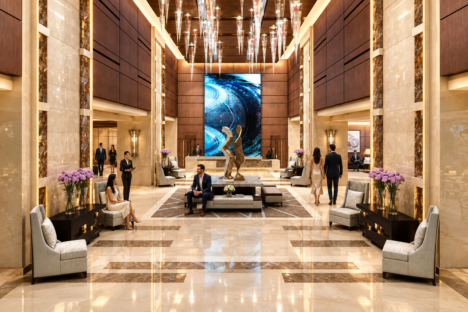 Four Seasons Hotel, Kuwait: Lobby bid concept — visualisation by Archiform 3D
