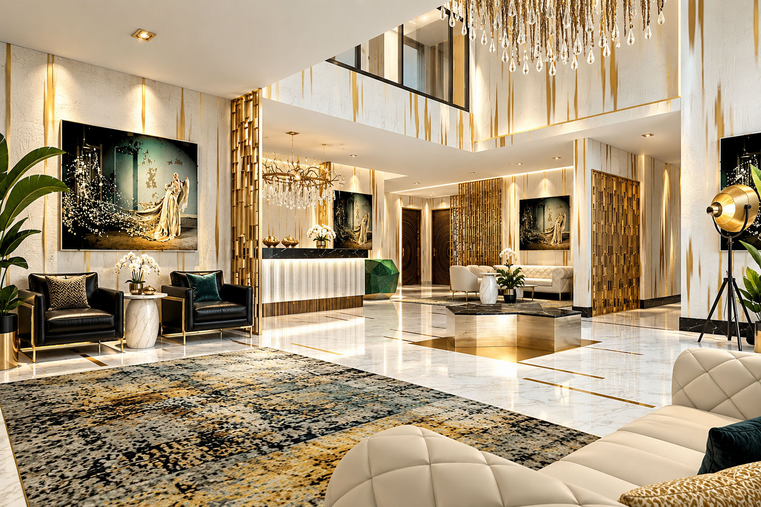 O:LV Hotel: O:LV lobby proposal — visualisation by Archiform 3D