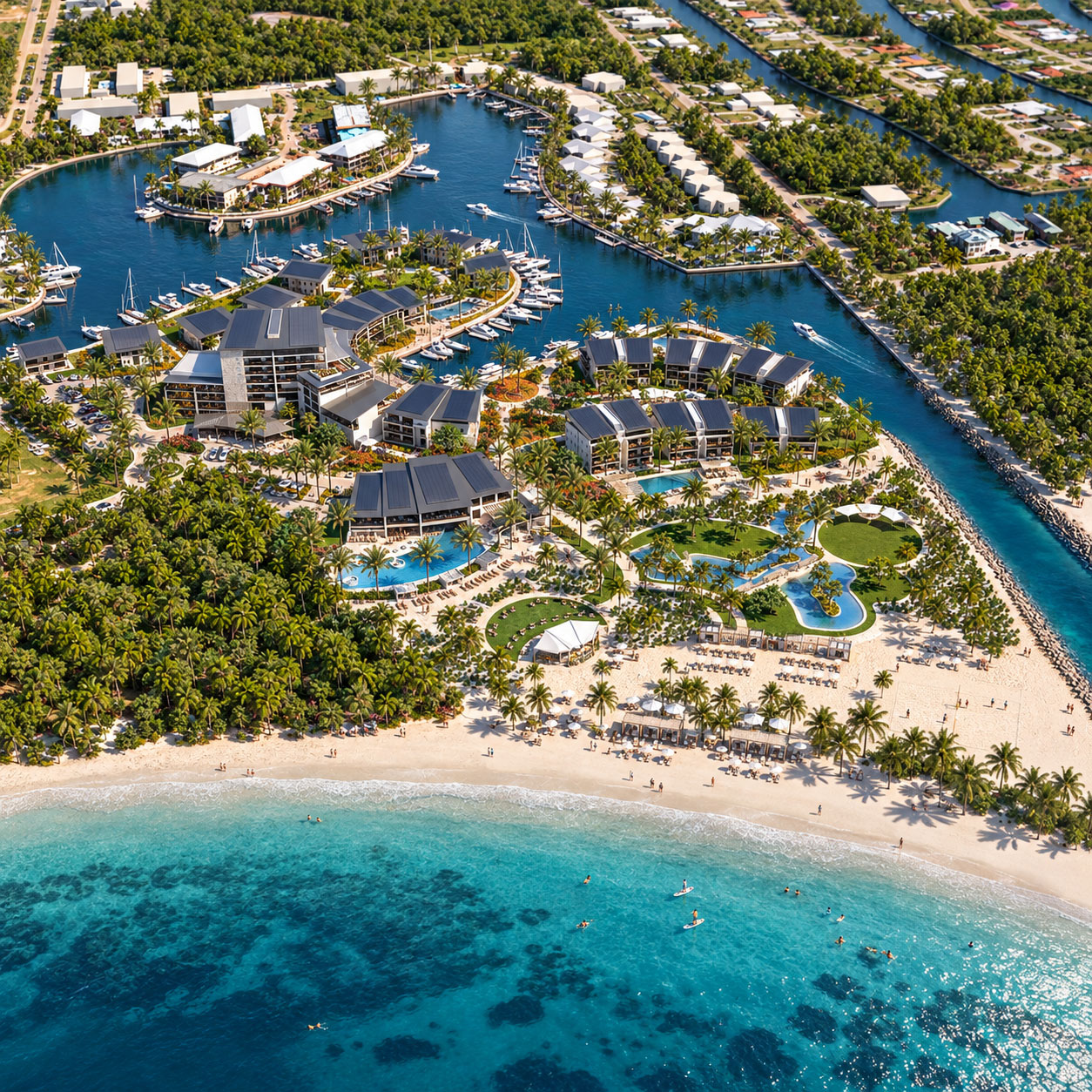 Xanadu masterplan in its waterfront setting